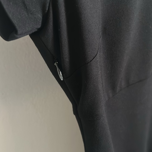 Diane Von Furstenberg Timeless Little Black Side Ruched Cocktail Evening Dress - Picture 8 of 12